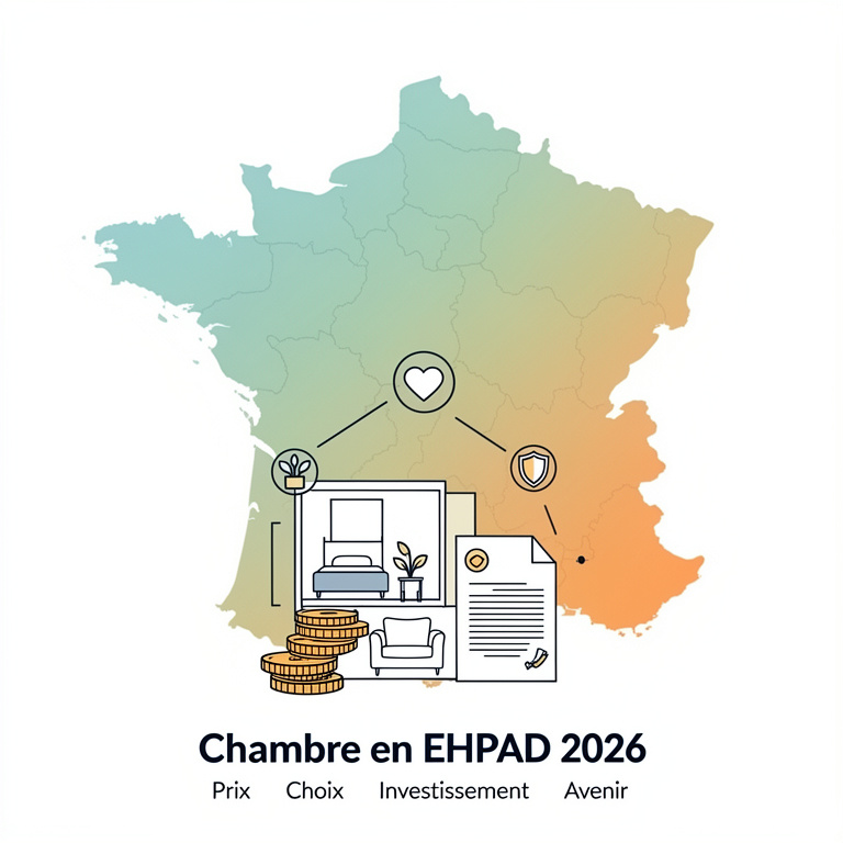 Infographie : chambre en ehpad