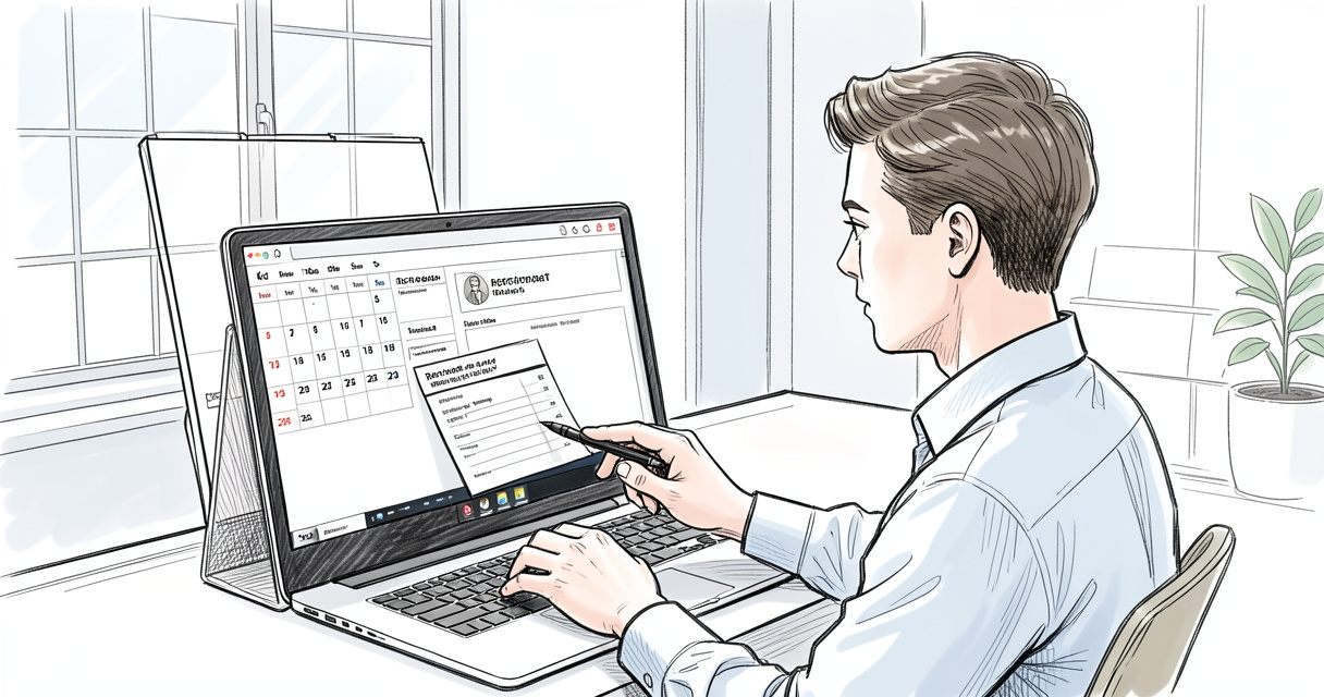 Salarié consultant son relevé de trimestres retraite en ligne avec un calendrier