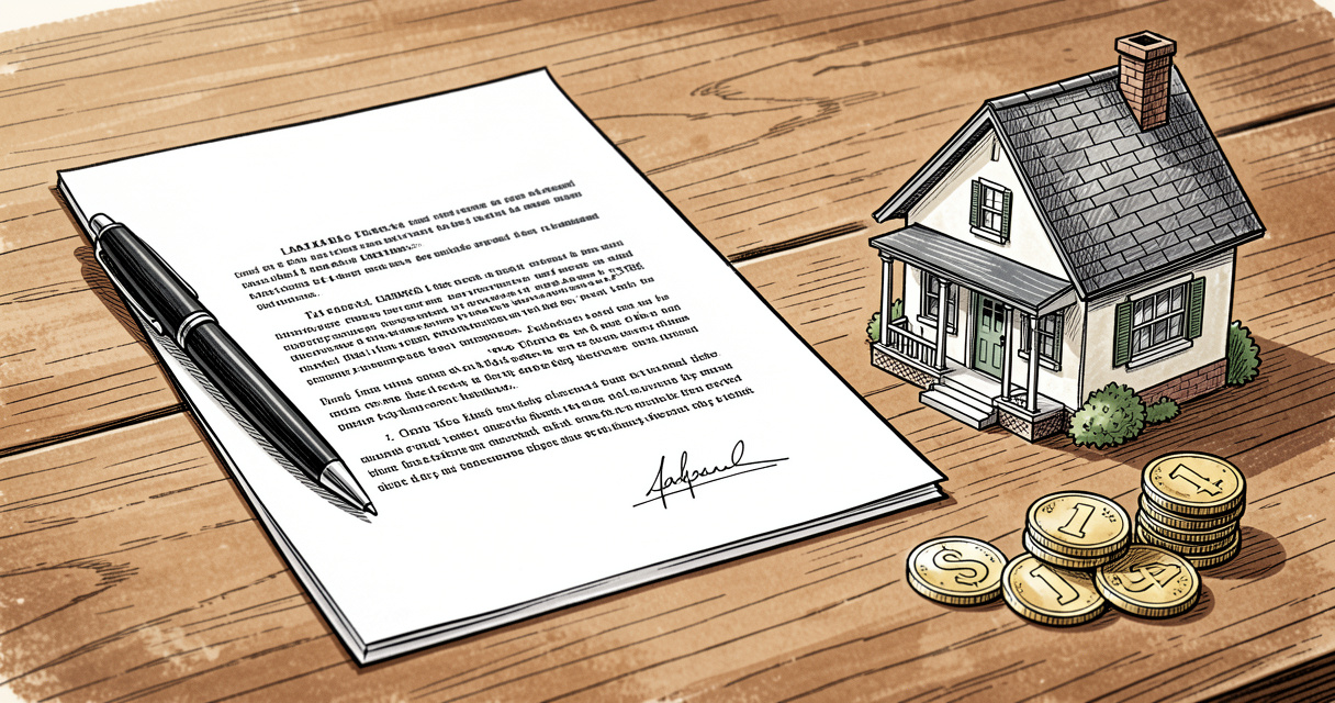 Contrat d'investissement immobilier EHPAD avec stylo et pièces de monnaie sur bureau
